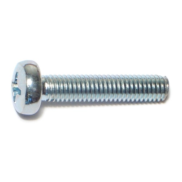 Midwest Fastener M6-1.00 x 30 mm Phillips Pan Machine Screw, Zinc Plated Steel, 25 PK 72495 - main